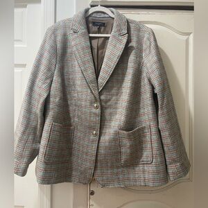 Women’s plus size Talbots Multicolor Plaid Blazer, button up jacket